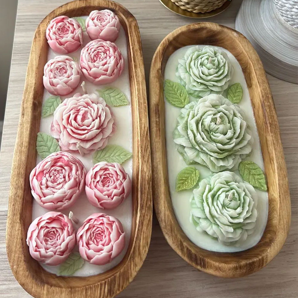 Peony Rose Silicone Candle Mol - Candle Making Austin recension och pris