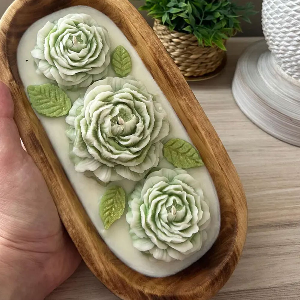 Peony Rose Silicone Candle Mol - Candle Making Austin recension och pris