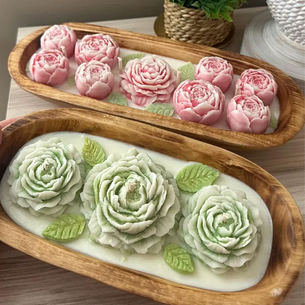 Peony Rose Silicone Candle Mol - Candle Making Austin recension och pris